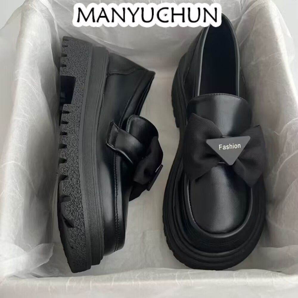 MANYUCHUN giày búp bê giày nữ Mary giày lolita nữ Da Đế Dày Đế chống trơn trượt Dễ dàng phối đồ Chống trơn trượt Thấm hút mồ hôi giày đế cao  FDL2300MP8 41Z231012