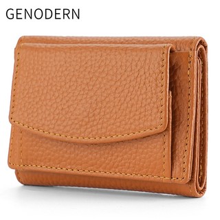 Ví da bò nữ genodern ví nữ mini gấp ba