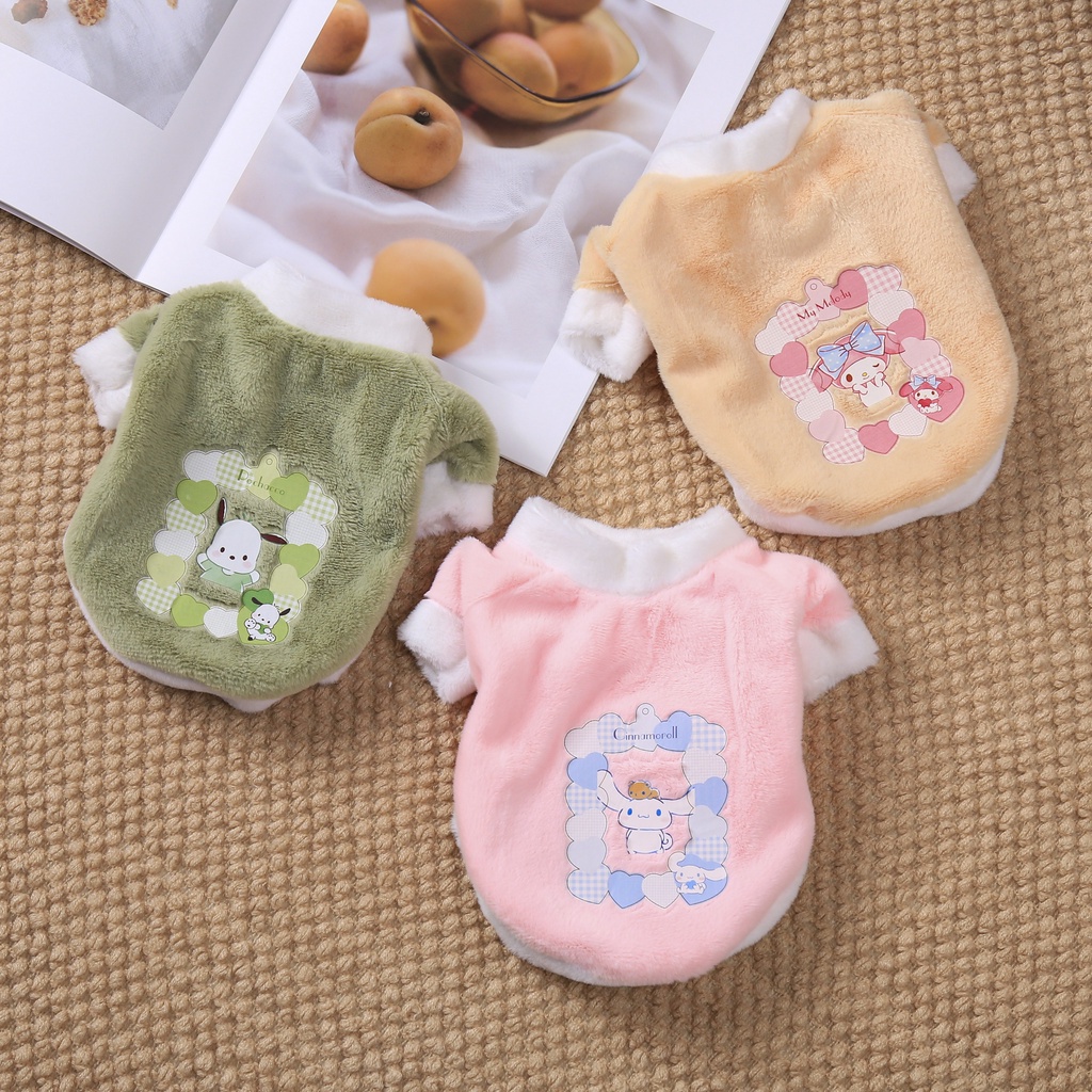 Bộ Quần Áo Thú Cưng Dễ Thương Bằng Vải Bông Phong Cách sanrio