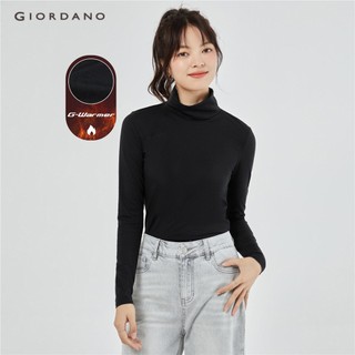 Áo thun GIORDANO 05511603 mặc bên trong giữ ấm cổ cao đàn hồi thoải mái dành cho nữ