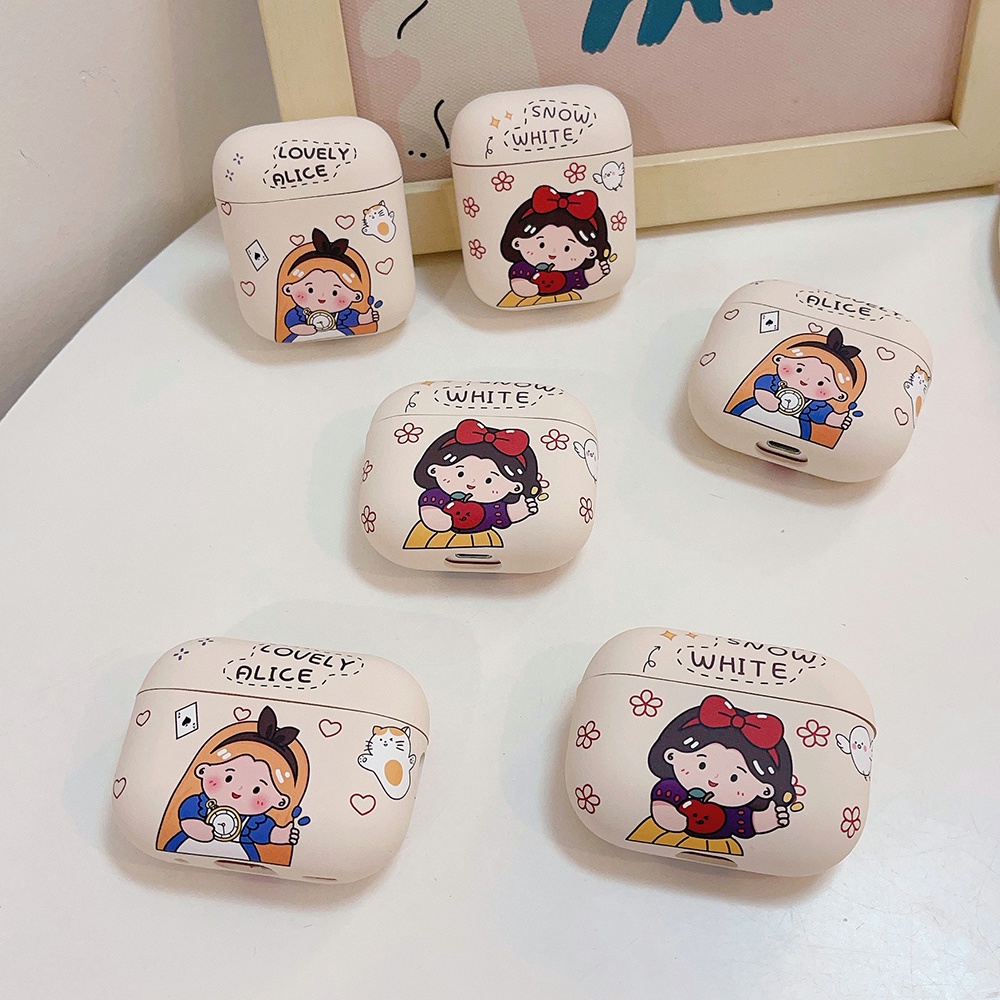 Hoạt Hình Vỏ Bảo Vệ Hộp Sạc Tai Nghe Không Dây Mềm Họa Tiết Công Chúa Dễ Thương Cho airpods pro 1 2 3