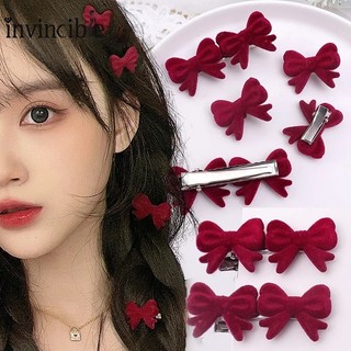 Kẹp tóc nơ vải nhung màu đen phong cách hàn quốc cho nữ