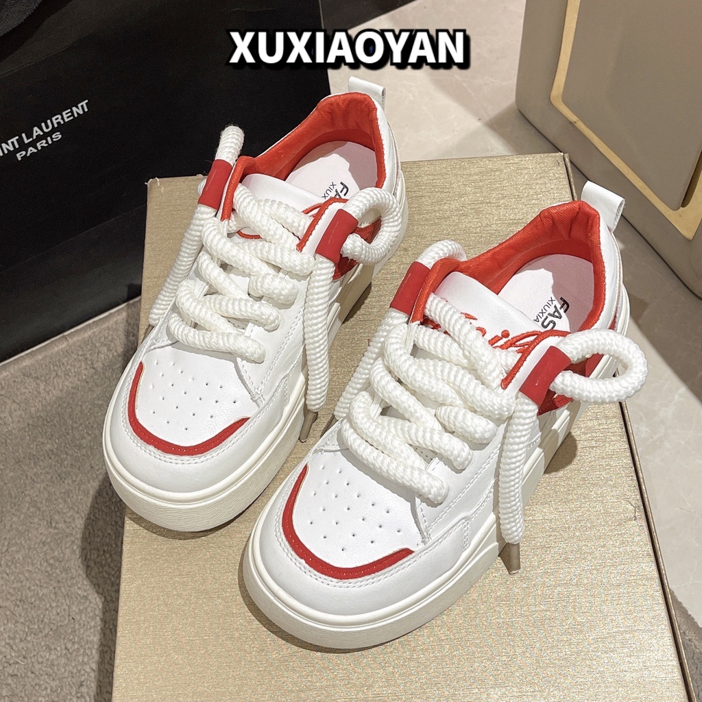 XUXIAOYAN Giày Thể Thao Nữ đáy phẳng Đế Siêu Nhẹ Thoáng Khí Retro Thời Trang Thiết Kế Mới Cho Nữ 33Z080422