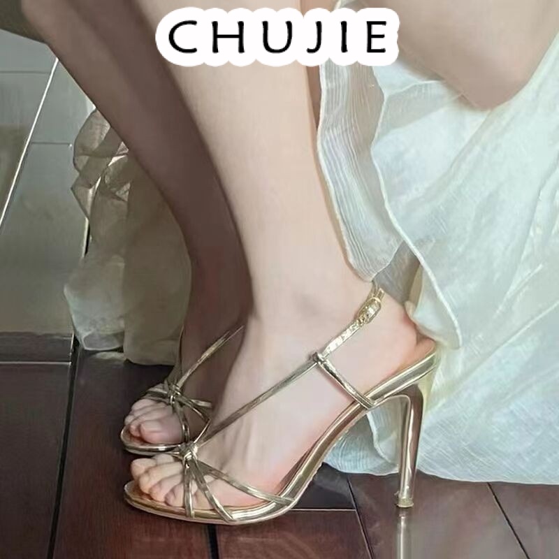 CHUJIE giày cao gót nữ đế cao sandal đi chơi cao gót mũi hở 2024NEW mẫu mới 29z23071508 Korean Style Thời trang Thời trang Beautiful B94G0DN 36Z230909