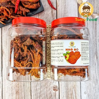 Khô bò xé sợi tasty food - hũ 500g/1kg đồ ăn vặt