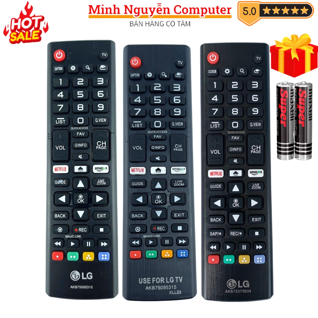 Remote điều khiển tivi LG Mã 04 SMART 2018, điều khiển TV LG 3 mẫu lựa chọn - Tặng kèm pin - Minh Nguyễn