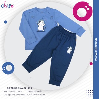 Bộ nỉ dài tay chippo bé trai c21254, bé gái c21247