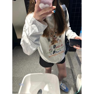 Nrvp [Áo thun 100% Cotton] Áo thun dài tay Oversize dành cho nữ Baggy Áo dáng rộng dành cho nữ Áo Ootd độc đáo