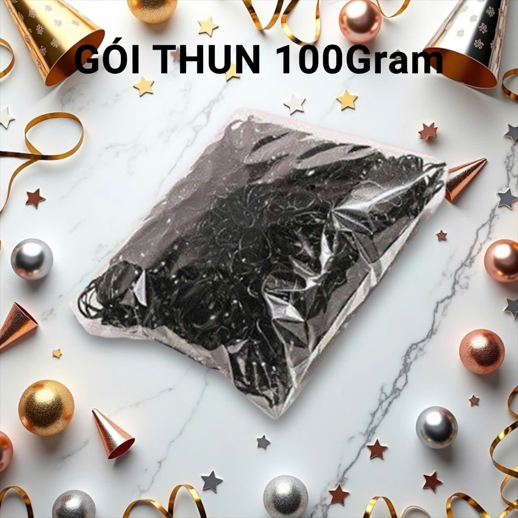 Gói 100g thun cột tóc nữ Hàn Quốc dễ thương AAA iLita túi thun phụ kiện buộc tóc đẹp nhiều màu đen