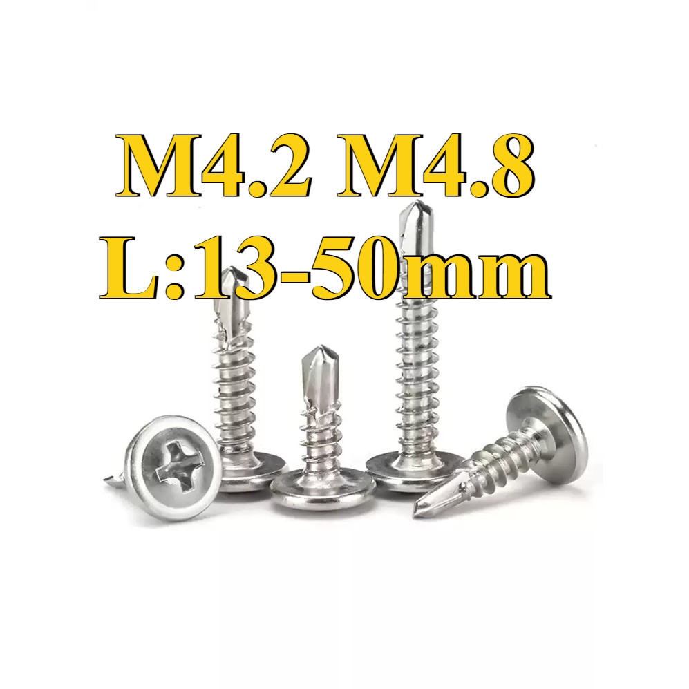 Vít tự khoan đầu phẳng cỡ lớn Phillips bằng thép không gỉ 410 M4.2 / M4.8 * L13-50mm (AZY-DM12) (Y10