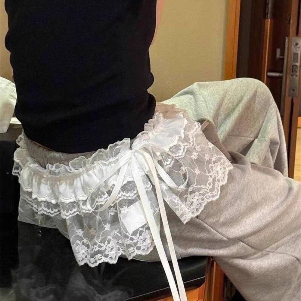 Emote Ren Mini Váy, Bông Tai Kẹp Hoa Ren Xù Váy, Y2K Dạo Phố Nhìn Xuyên Qua Váy Xếp Ly Trang Trí Quần Jean | BigBuy360 - bigbuy360.vn