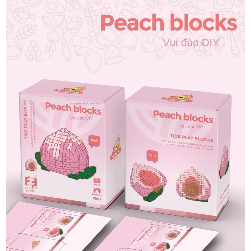 Đồ Chơi Lắp Ráp Hình Trái Bơ / Đào / Chuối diy