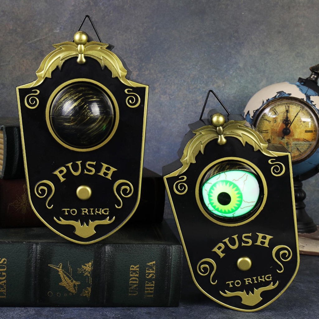 HALLOWEEN ONE EYED DOORBELL HAUNTED DECORATION HORROR PROPS GLOWING HANGING PIECE DOOR HANGING DOORBELL EYEBALL BELL DECOR