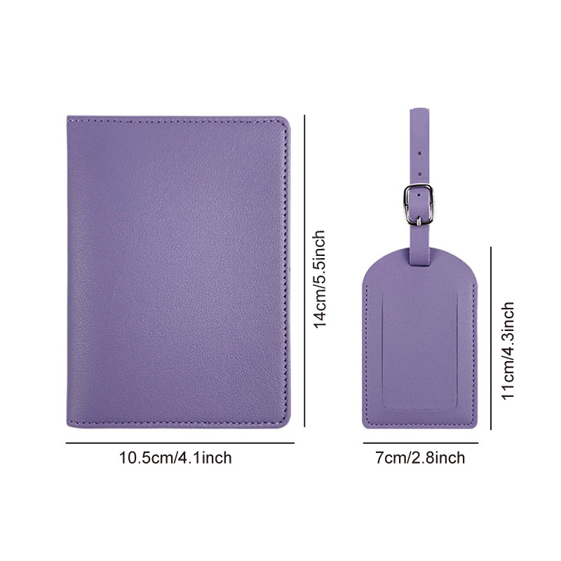 Mới Bao Da pu Màu Trơn Đựng Thẻ Hành Lý Tiện Dụng