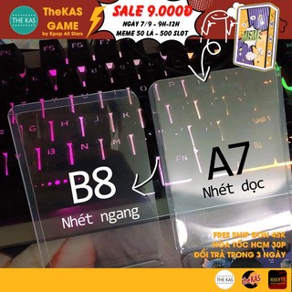 Toploader đựng card nhét ảnh kích thước A7 7x10cm và B8 6.4x9cm đựng card Anime, Kpop, Idol, đựng thẻ bài sưu tầm