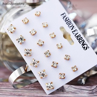 Ru set 9 đôi bông tai đính đá thời trang cho nữ