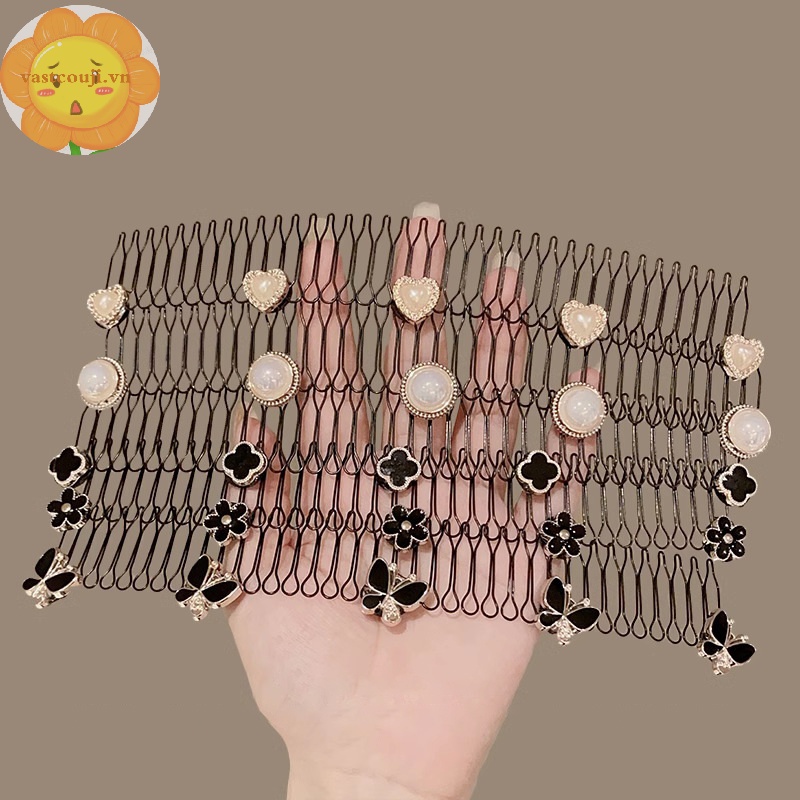 Vastji Lược Cài Tóc Hình Hoa Trà Đính Ngọc Trai Giả Phong Cách vintage Cho Nữ vn