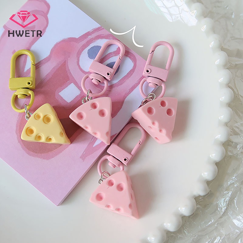 Hwetr Móc Khóa Hình Miếng Phô Mai Ngọt Ngào Dễ Thương Cho Nữ Sinh Mới