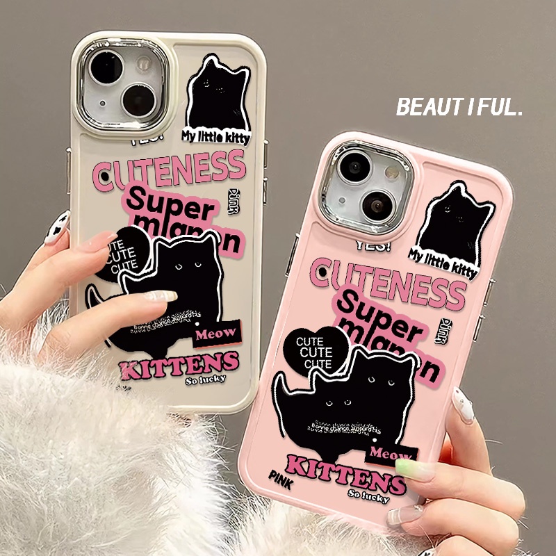Silicone Ốp Điện Thoại Silicon Dẻo Hình Mèo Đen Đáng Yêu Cho iphone 15 14 13 12 11 pro max xs x xr 8 + 7 plus