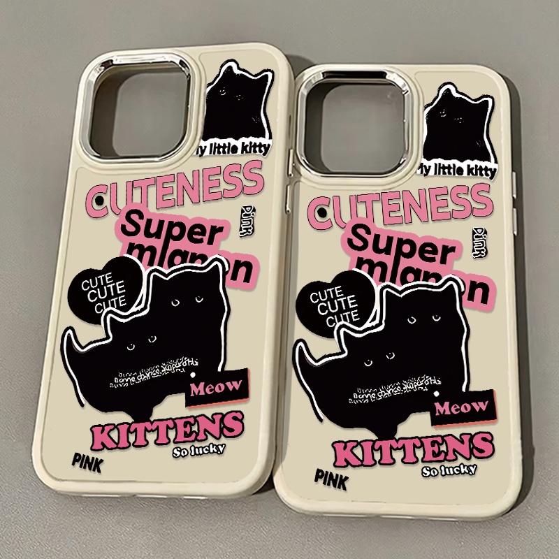 Silicone Ốp Điện Thoại Silicon Dẻo Hình Mèo Đen Đáng Yêu Cho iphone 15 14 13 12 11 pro max xs x xr 8 + 7 plus