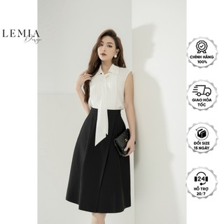 Chân váy xòe xếp ly 2 bên thời trang công sở sang trọng by lemia design - 22z061