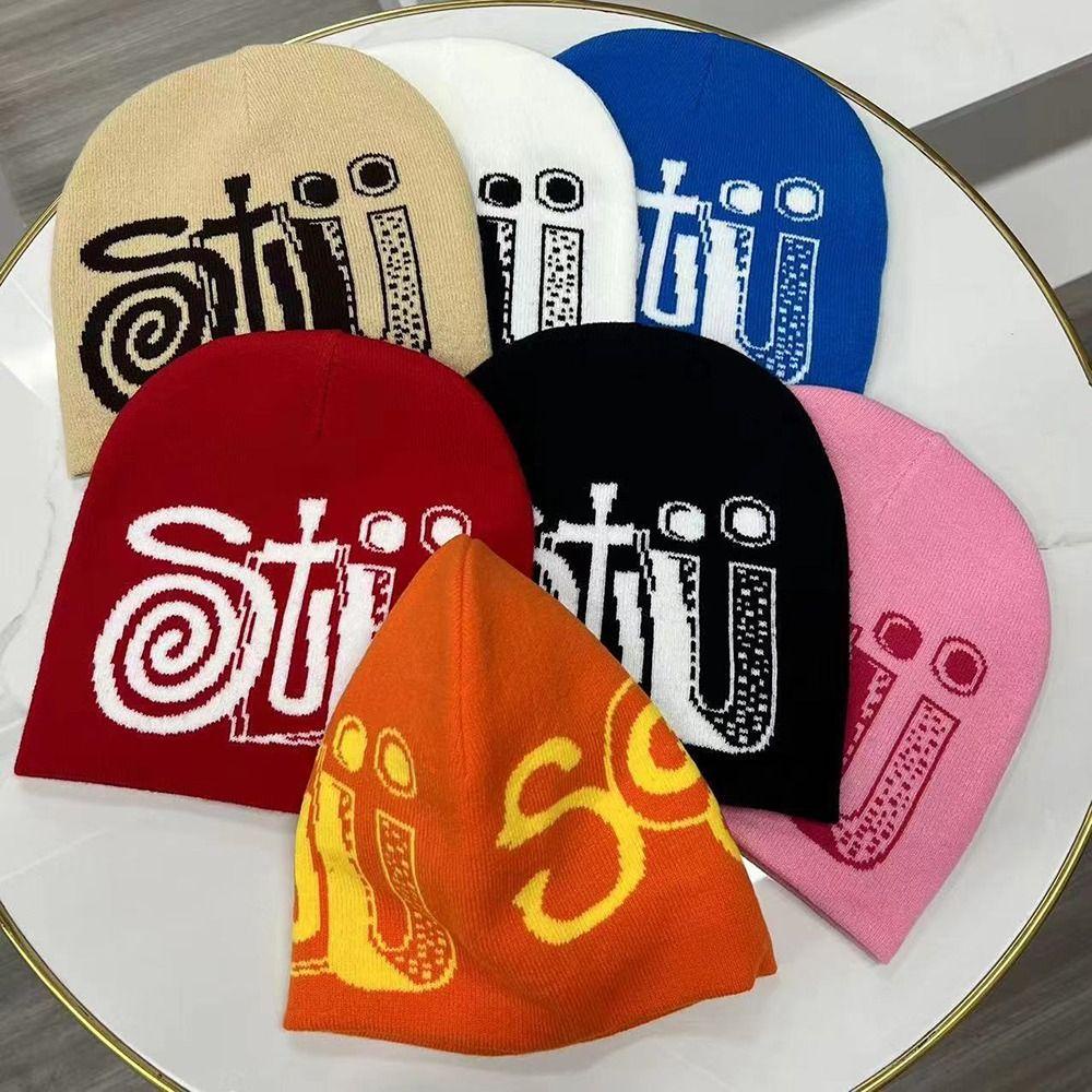 Unmegoni Mũ beanie Dệt Kim In Chữ y2k Phong Cách hip hop Dành Cho Nam Và Nữ