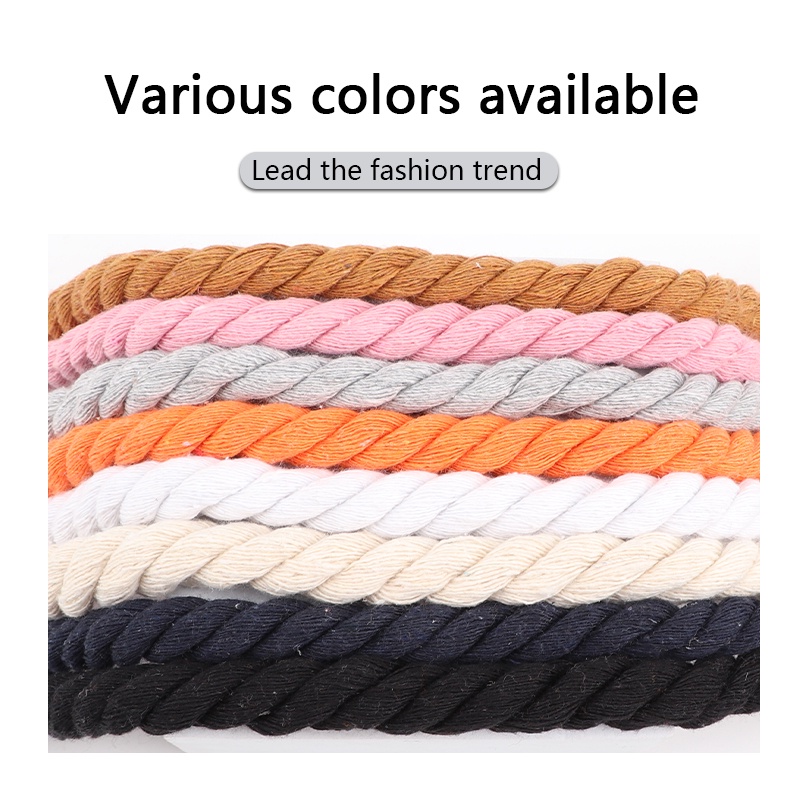 Dây Giày cotton Bện Ba Sợi Dạng Xoắn Thông Dụng Màu Sắc Trơn 10mm