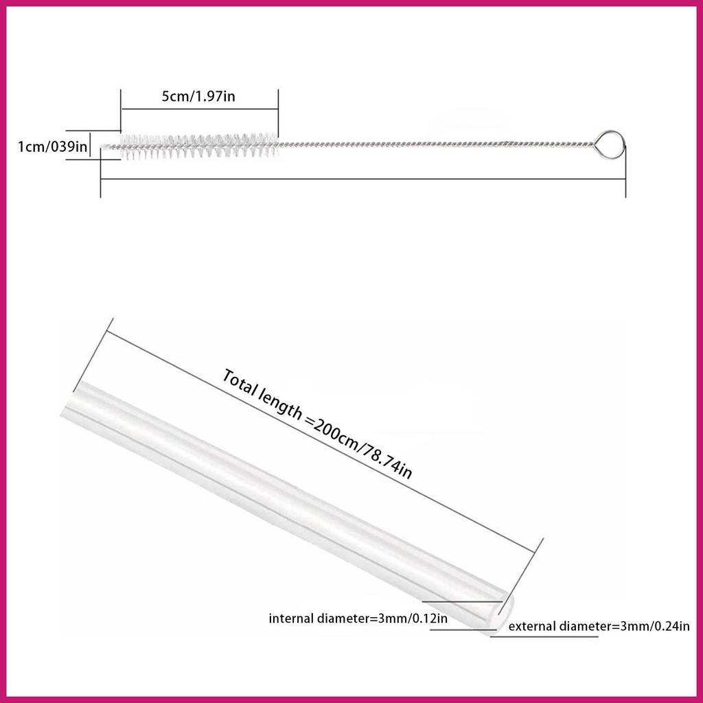 2m Ống silicone Đựng Sữa Kèm Cọ Vệ Sinh Bình Sữa, Cà Phê, shopidaevn