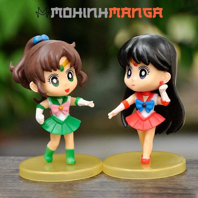 Mô hình chibi 5 nhân vật thủy thủ mặt trăng Sailor Moon Usagi Ami Rei Makoto Minako Mamoru Setsuna Michiru Haruka
