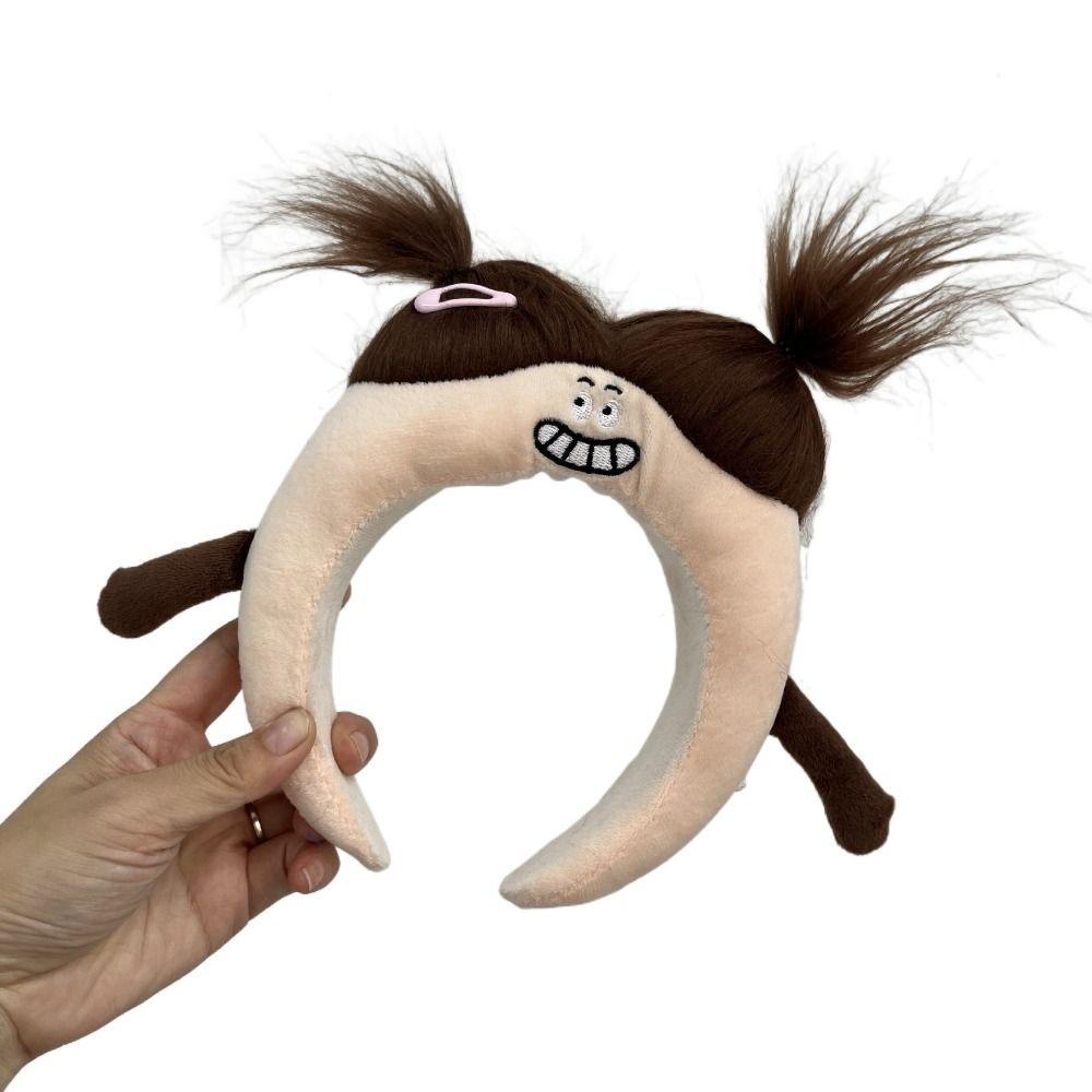 Jeniferdz Băng Đô Cài Tóc Lông Nhung Họa Tiết Hoạt Hình Vui Nhộn Phong Cách Hàn Quốc