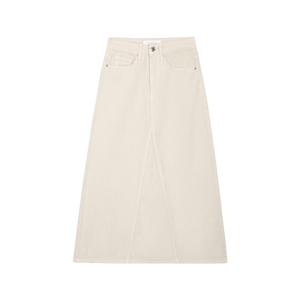 Triangle Shape Midi Denim Skirt - Chân váy jean midi