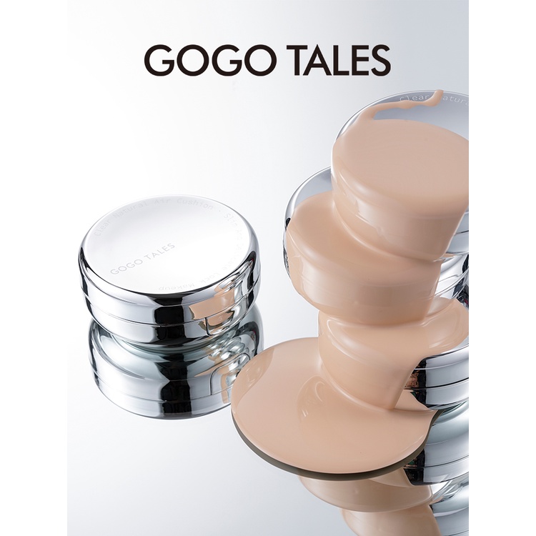 [GOGO TALES] Phấn nước Cushion Gogotales vỏ bạc tráng gương kèm lõi thay thế và túi nhung (GT524)