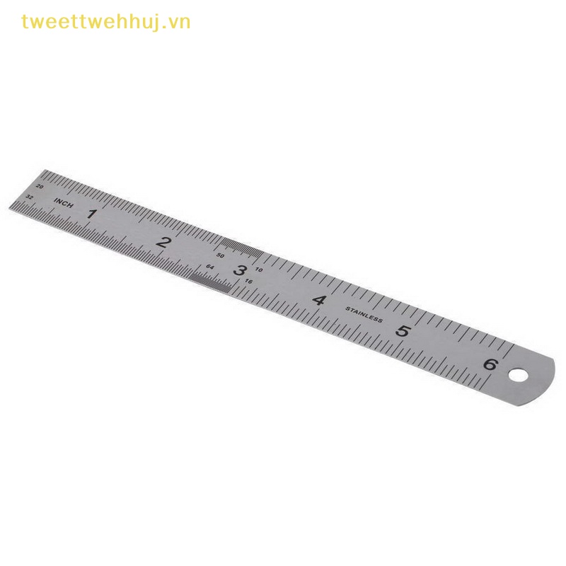 Thước Đo Thẳng Bằng Thép Không Gỉ Hai Mặt 15cm 6 Inch Vnehuj