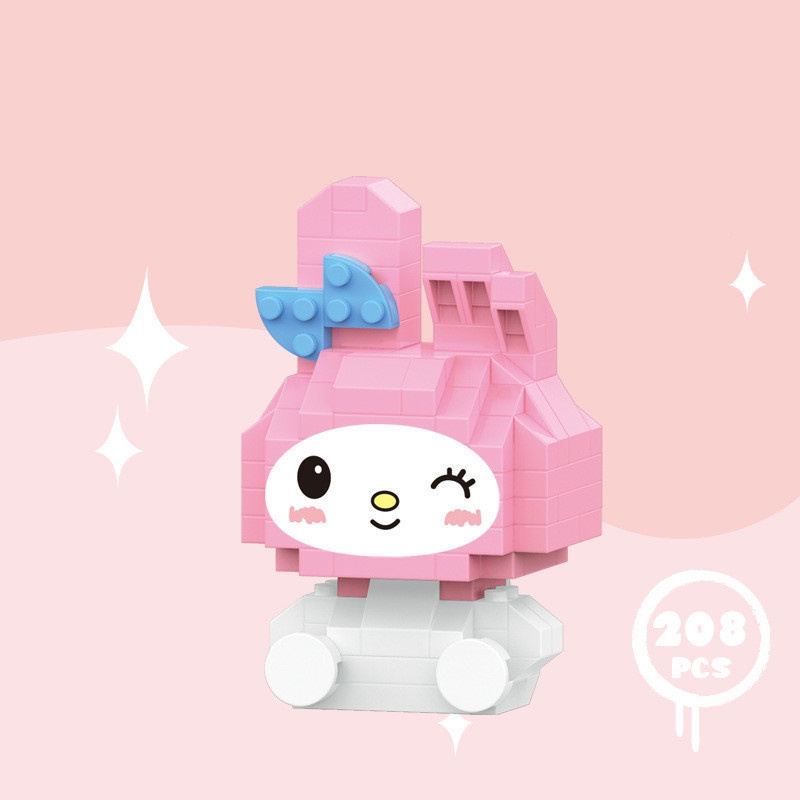 SANRIO Kawaii Bộ Đồ Chơi Lắp Ráp kuromi my melody Cinnamoroll mini