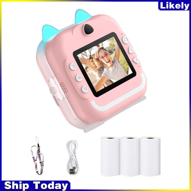 Máy Ảnh q5 Màn Hình 2 inch Bằng Giấy In Họa Tiết Môi Làm Quà Tặng Đồ Chơi Lý Tưởng Cho Bé Trai Bé Gái 3-12 Tuổi