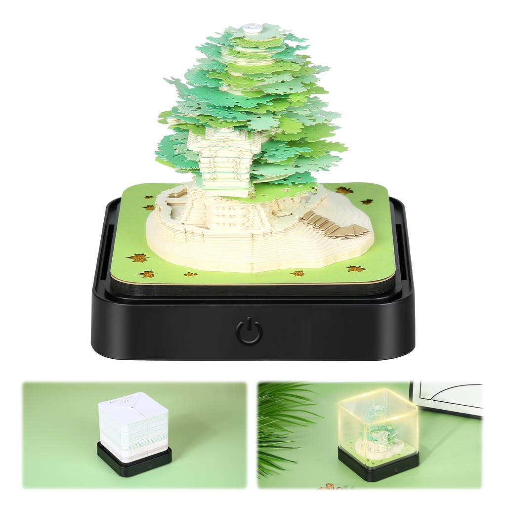 Thời Trang Lịch Giấy Ghi Chú Đa Năng 3d Hình Ngôi Nhà Cây