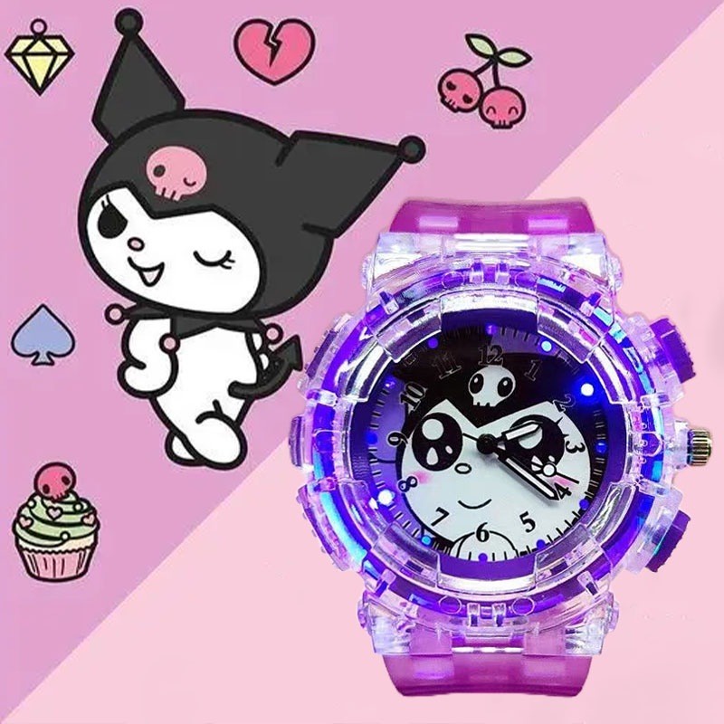 Đồng Hồ Đeo Tay Kỹ Thuật Số Có Đèn led Hình hello kitty Dễ Thương Chất Lượng Cao Cho Bé Trai Và Gái