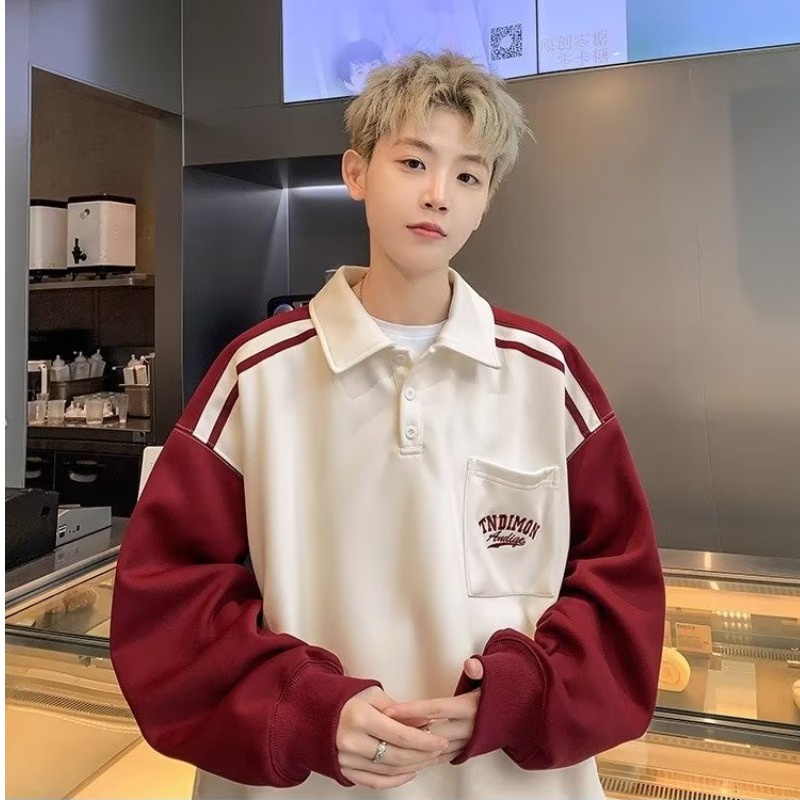 Áo Thun polo Dài Tay Dáng Rộng Thoải Mái Phong Cách Tối Giản Mẫu Mới 2023