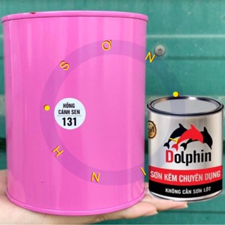 Sơn sắt mạ Kẽm Màu Hồng cánh sen 1k Dolphin 400g 800g