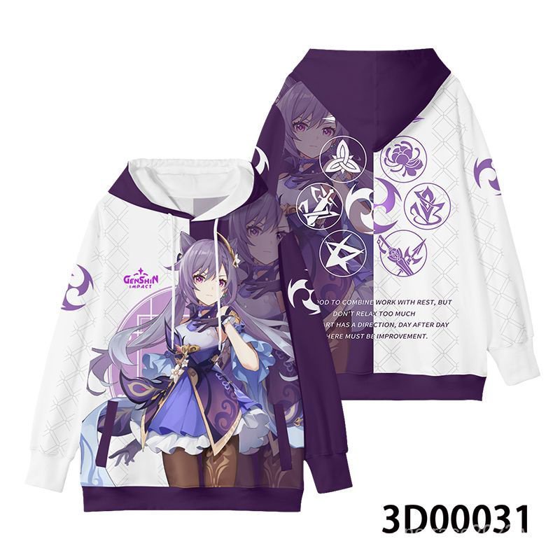 ★Genshin Impact★Keqing & ganyu Áo Khoác Có Mũ Trùm Đầu Hai Chiều nahida & scaramouche merchandise Vải