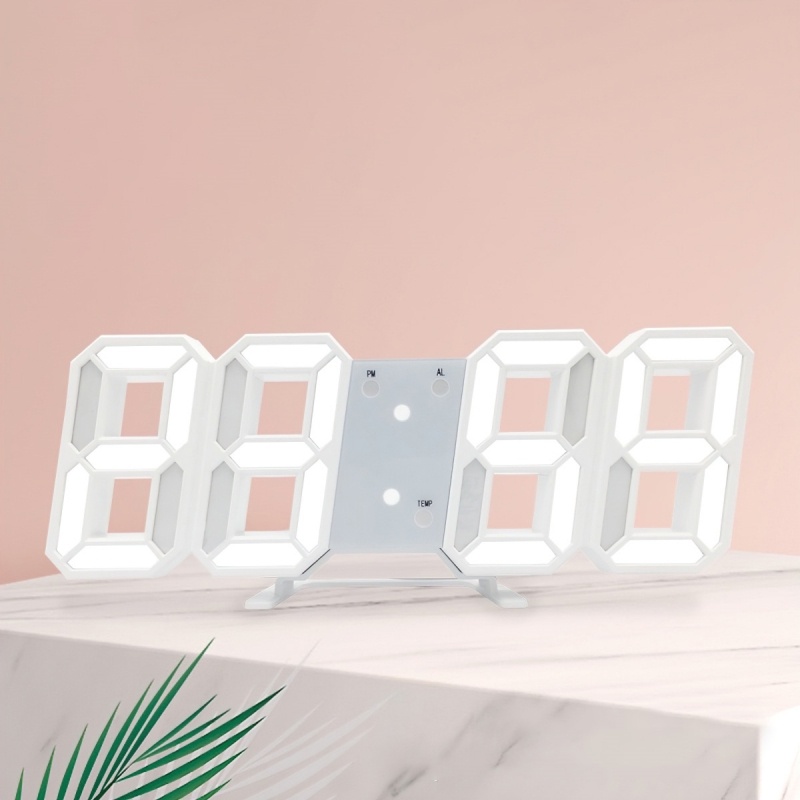 Đồng hồ LED 3D treo tường, để bàn/Treo Tường Thông thông minh Smart Clock-BOMME
