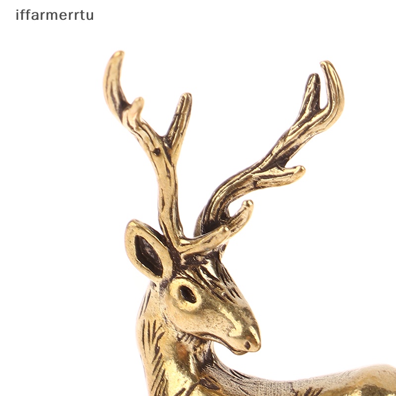 1 Tượng Trang Trí Giáng Sinh Bằng Đồng Thau Hình Tuần Lộc mini Để Bàn