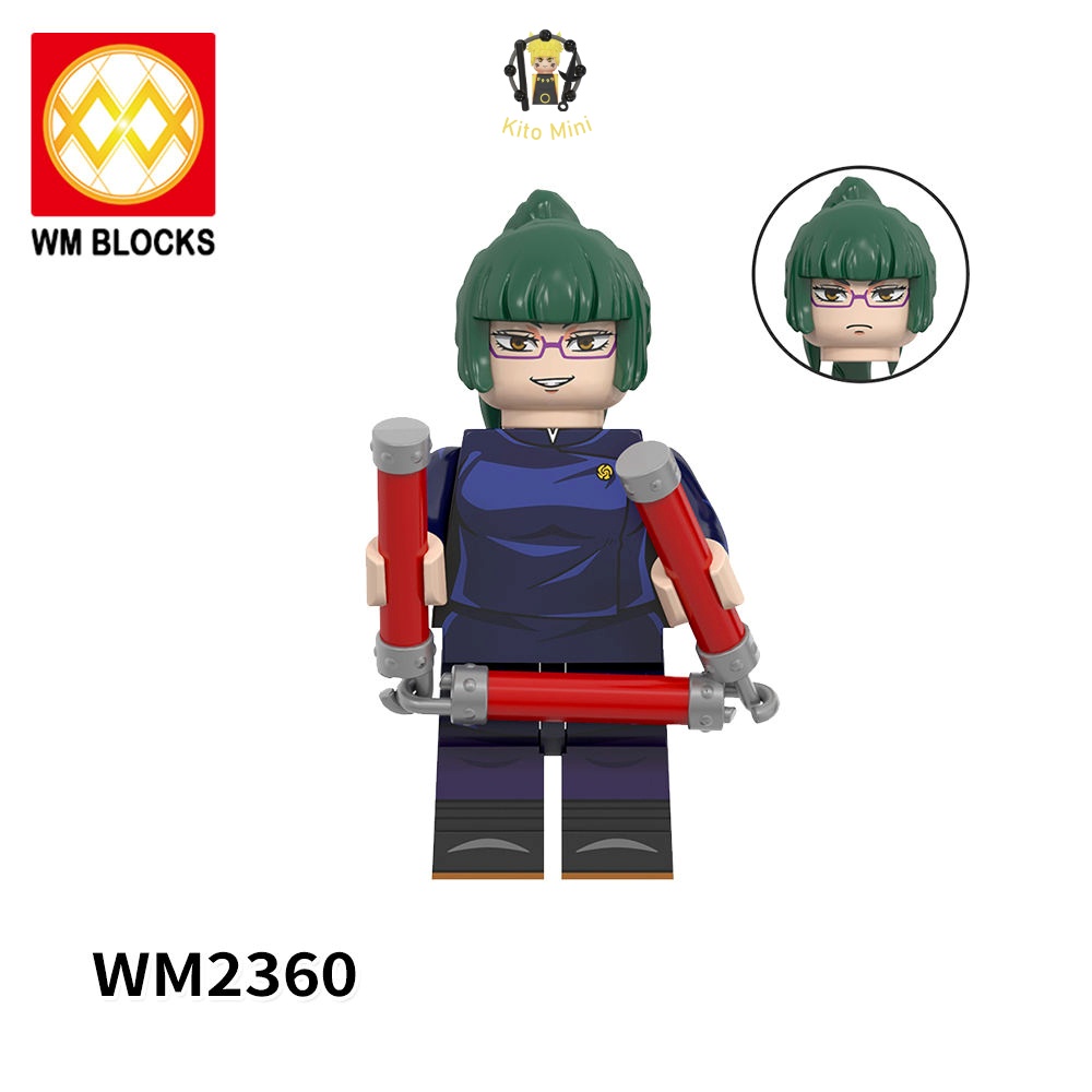 Minifigures Jujutsu Kaisen Chú Thuật Hồi Chiến Lắp Ráp Anime Panda Kento Satoru WM6140 6149