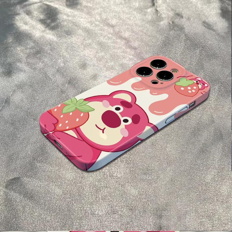 Ốp Điện Thoại In Hình Gấu Hồng Cho Iphone 15 14 13Pro 12 / 11 Xsmax xr / 7 / 8p