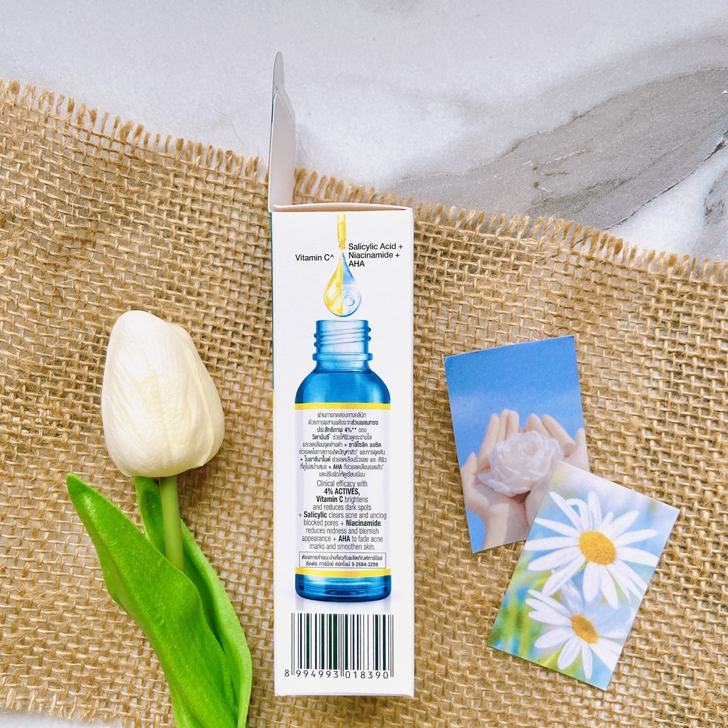 Tinh Chất Garnier Giảm Mụn Mờ Thâm Cho Da Dầu, Mụn Bright Complete Anti-Acnes Booster Serum 30ml