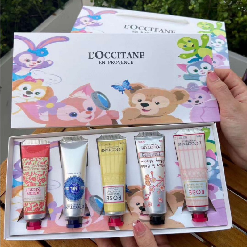 France L 'Occitane disney Hộp Quà Tặng 5 Gói Kem Dưỡng Da Tay Phiên Bản Giới Hạn 30ml * 5 Gói Hoa Anh Đào / Hoa Hồng