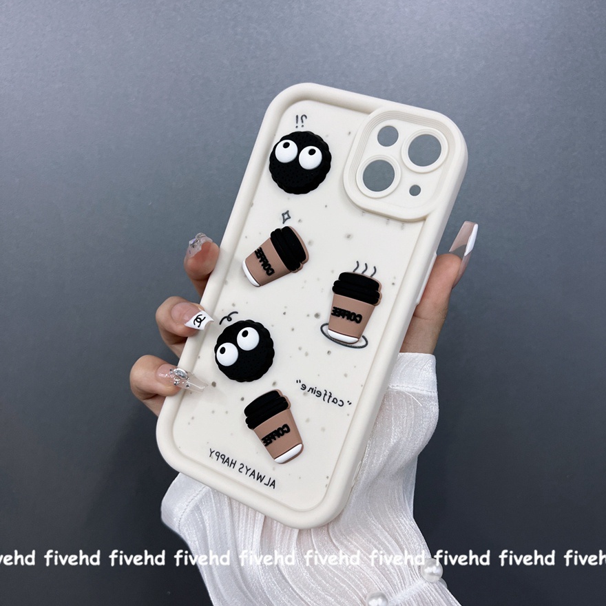 Tương thích IPhone 11 15 14 13 12 Pro Max X XR X Max 8 7 6s Plus SE 2020 Vỏ điện thoại Dễ thương Cà Phê Cà Phê Nhỏ