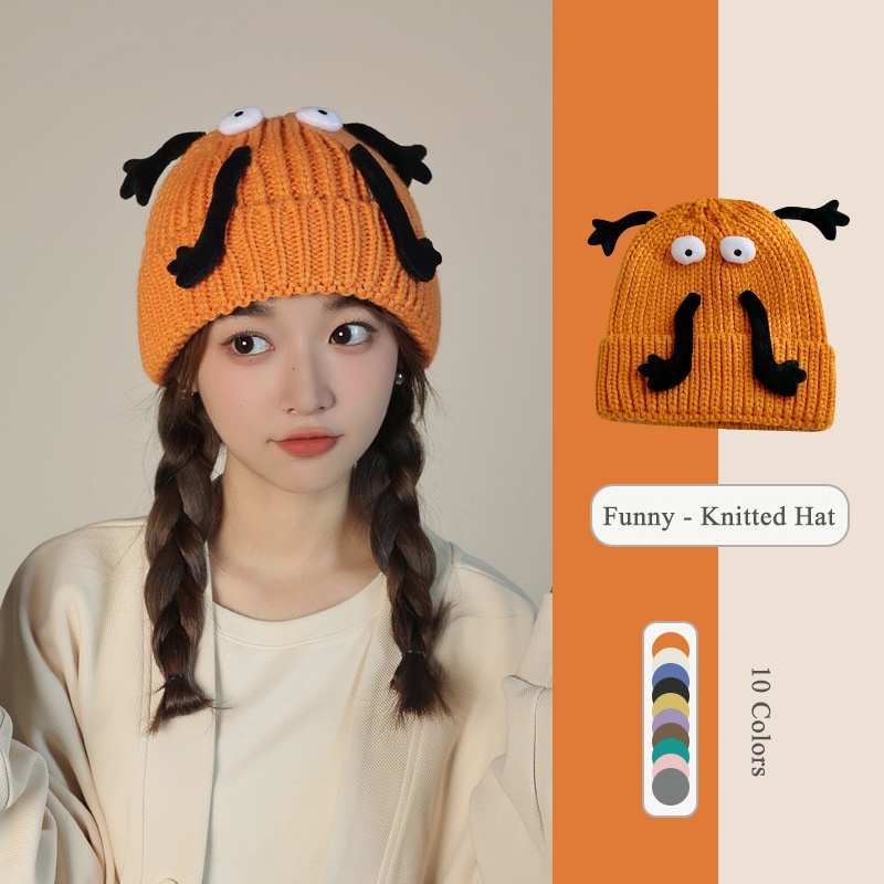 Mũ beanie Dệt Kim Mềm Mại Dày Dặn Giữ Ấm Mùa Thu Đông Cho Cặp Đôi