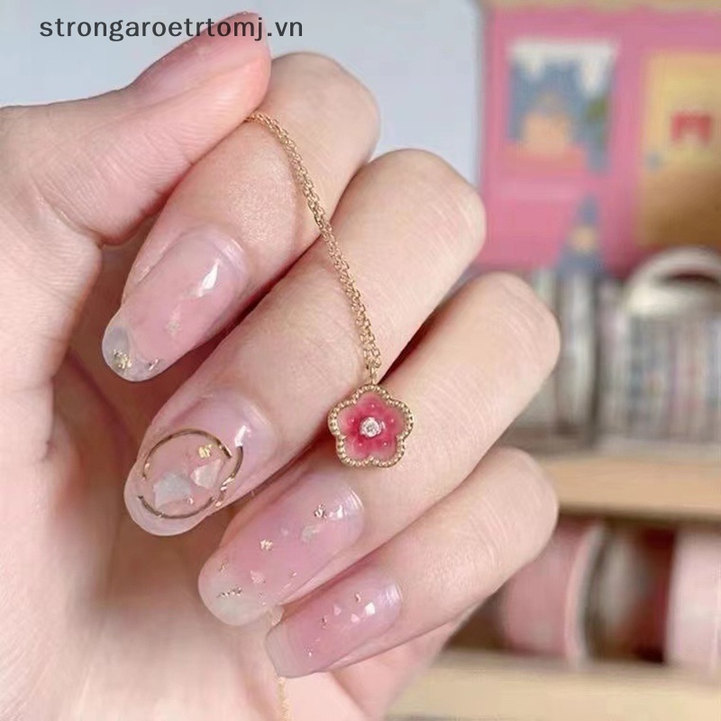 Vòng cổ Mạnh Mẽ Mặt Hoa Đào Màu Hồng Thời Trang Cho Nữ