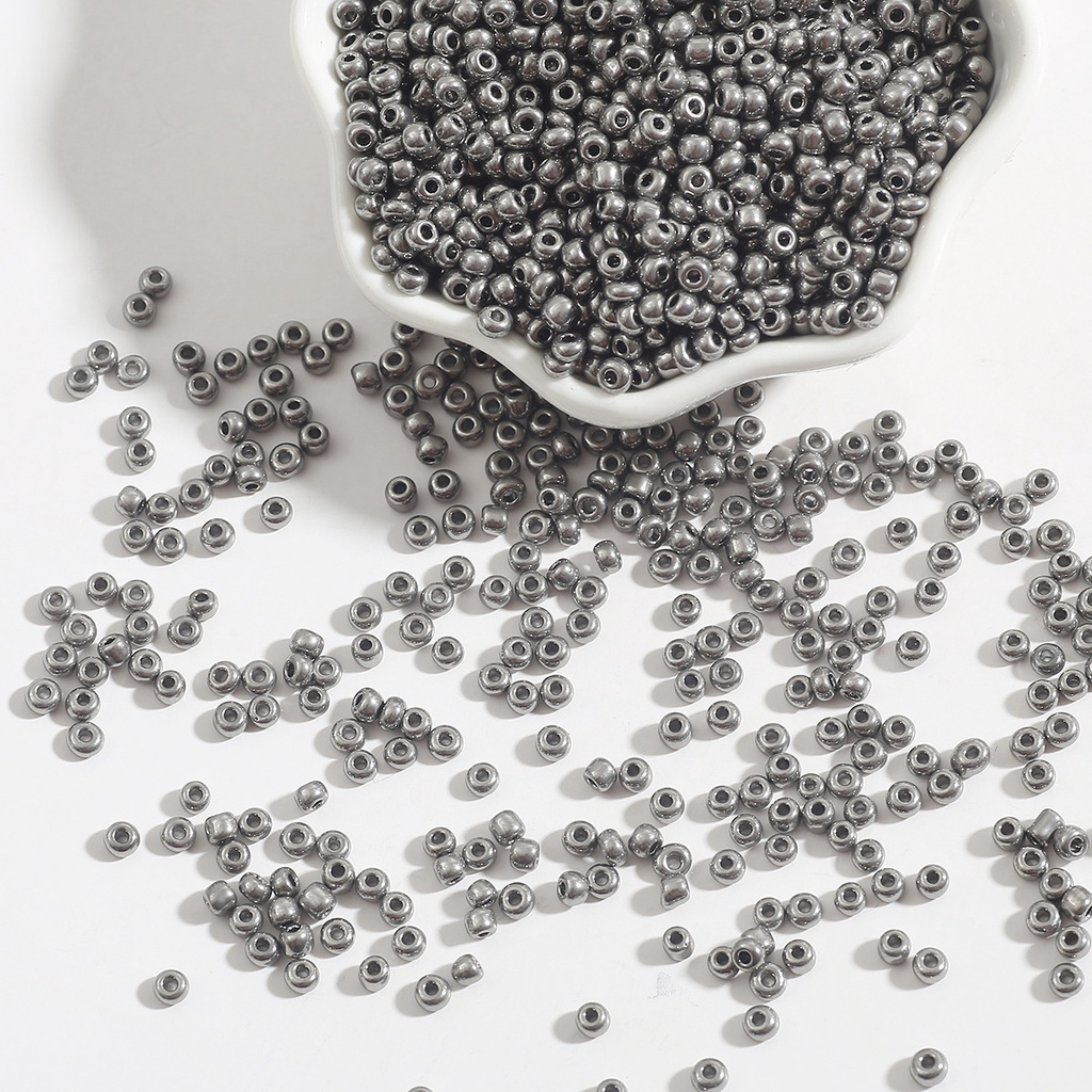 Set 500 / 250 / 70 Chuỗi Hạt Thủy Tinh Tròn Bằng Kim Loại 2mm / 3mm / 4mm Tự Làm Trang Sức